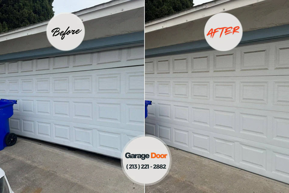 Before and after: garage door repair Fairfax, MN